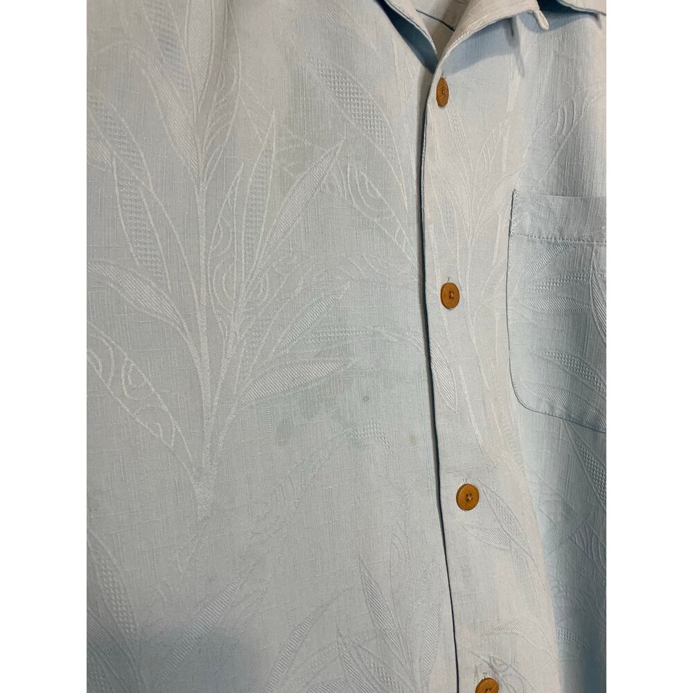 Tommy Bahamas Men's Original Fit Short Sleeve Button Up Textured 100% Silk Top M - Picture 6 of 13